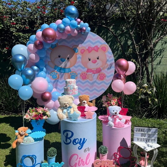 Mesa de Decoração Chá Revelação Ursos - Aluguel