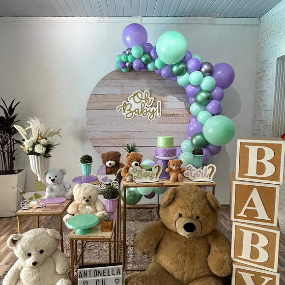 Mesa de Decoração Chá Revelação/chá de Bebê Ursos - Alugue