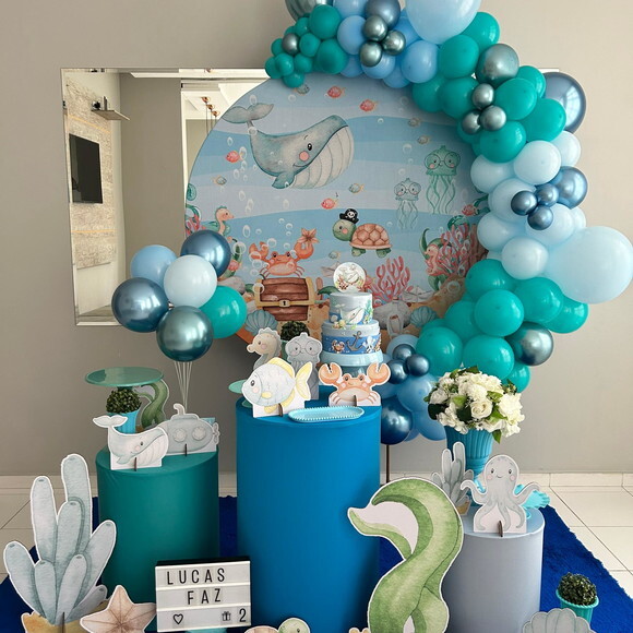 Mesa de Decoração Fundo do Mar - Aluguel