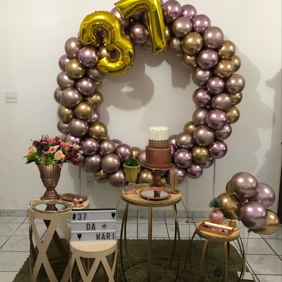 Mesa de Decoração Idade Adulto- Rose Gold - Aluguel