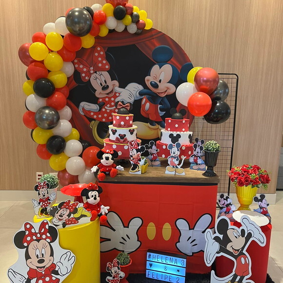 Mesa de Decoração Mickey e Minnie - Aluguel