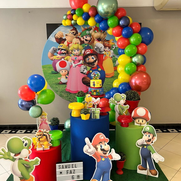 Mesa de Decoração Super Mário Bros - Aluguel