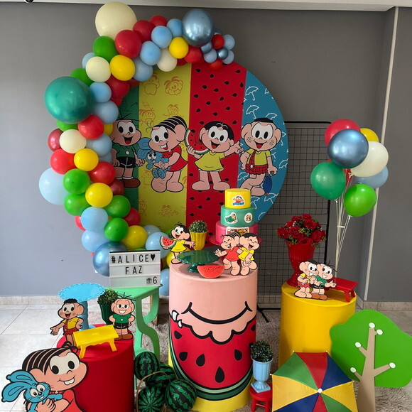 Mesa de Decoração Turma da Monica - Aluguel