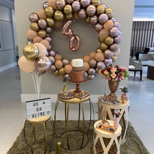 Decoração Idade Adulto/noivado/casamento- Rose Gold -aluguel