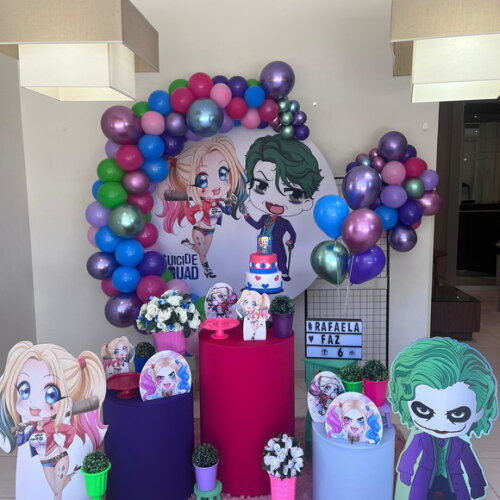 Mesa de Decoração Arlequina/ Coringa Cute - Aluguel
