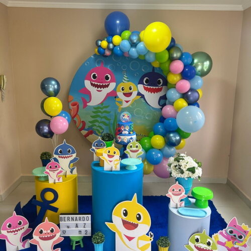Mesa de Decoração Baby Shark - Aluguel