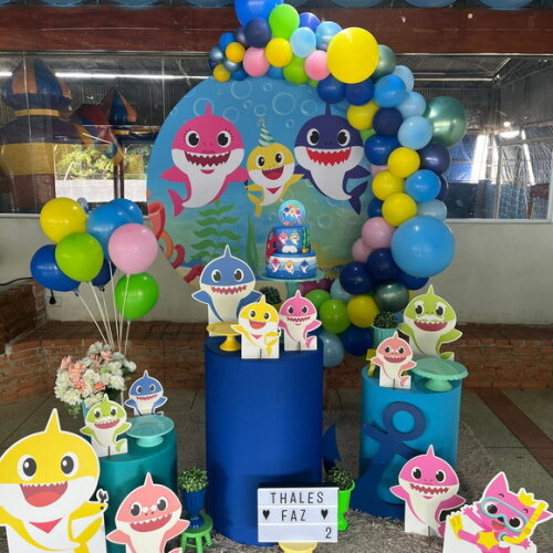 Mesa de Decoração Baby Shark - Aluguel