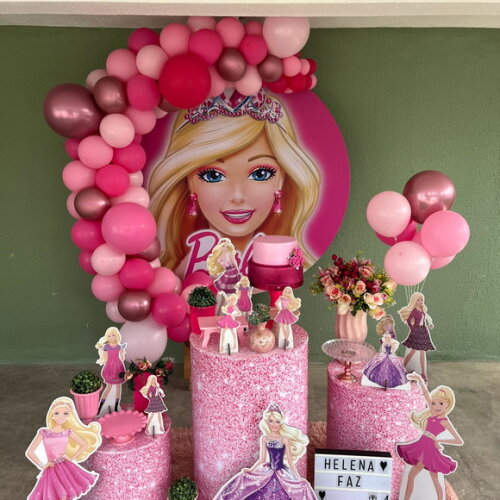 Mesa de Decoração Barbie - Aluguel