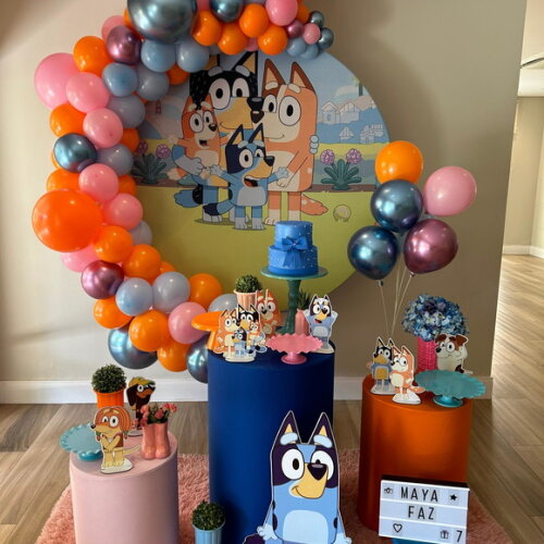 Mesa de Decoração Bluey - Aluguel