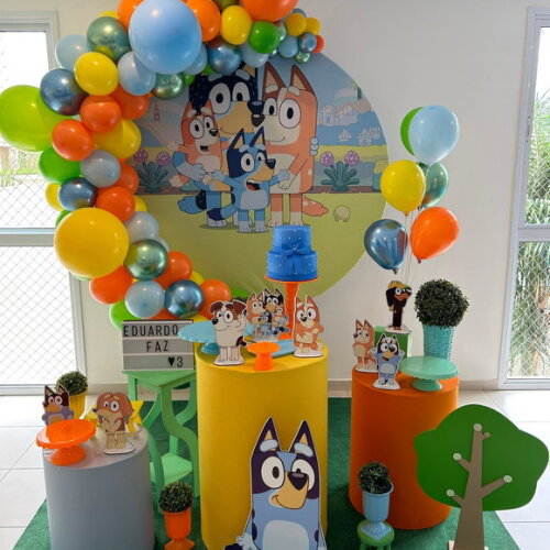 Mesa de Decoração Bluey - Aluguel