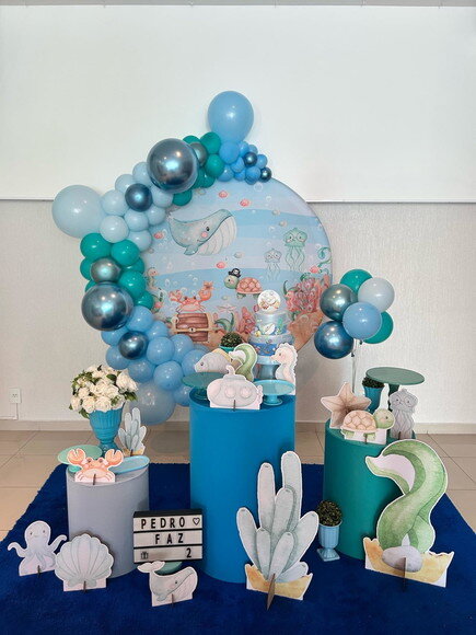 Mesa de Decoração Fundo do Mar - Aluguel