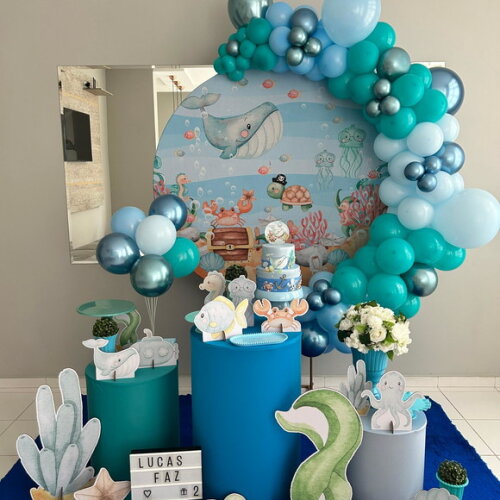 Mesa de Decoração Fundo do Mar - Aluguel