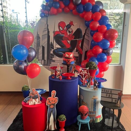 Mesa de Decoração Homem Aranha - Aluguel
