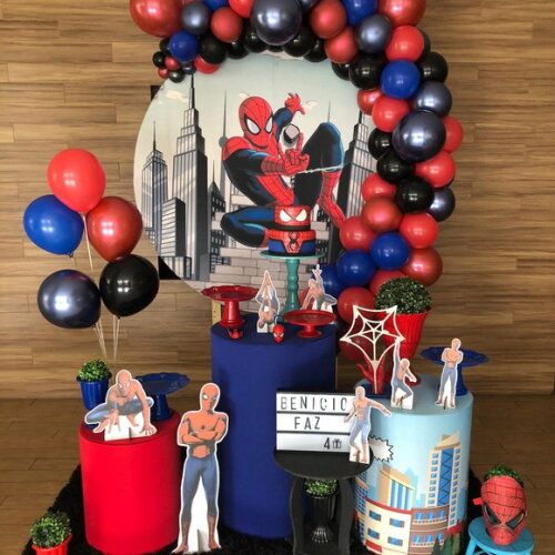 Mesa de Decoração Homem Aranha - Aluguel