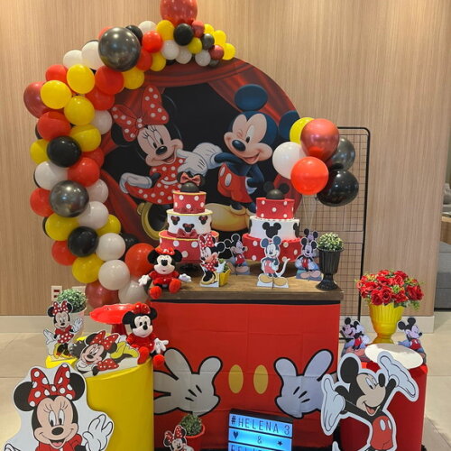 Mesa de Decoração Mickey e Minnie - Aluguel