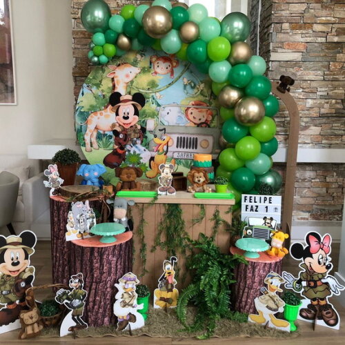 Mesa de Decoração Mickey Safari - Aluguel