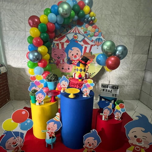 Mesa de Decoração Palhaço Plim Plim - Aluguel