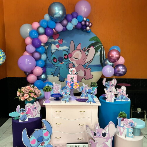 Mesa de Decoração Stitch e Angel - Aluguel