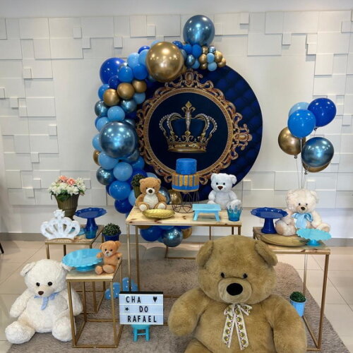 Mesa de Decoração Urso Rei/ Coroas - Aluguel