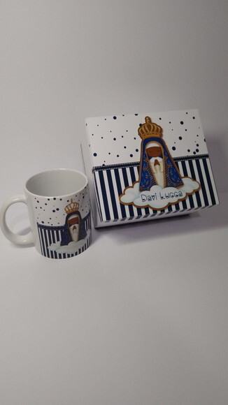Caixa Cartonada com 1 Caneca de Cerâmica Convite Padrinhos