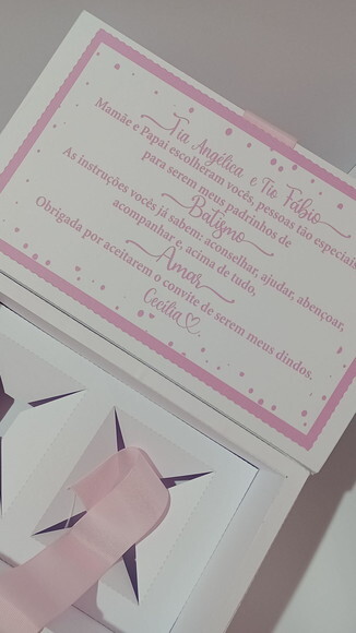 Caixa Cartonada com 2 Caneca Convite Padrinhos