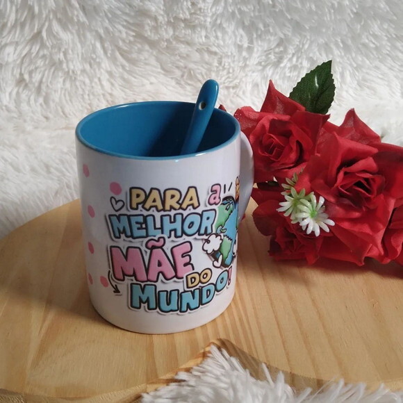 Caneca de Cerâmica com Colher