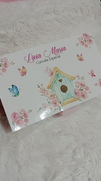 Caica Cartonada com 2 Canecas Convite Padrinhos
