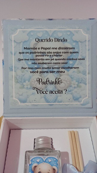 Caixa Convite Padrinhos Aromatizador Cartonagem