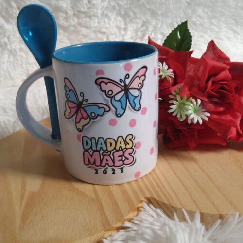 Caneca de Cerâmica com Colher