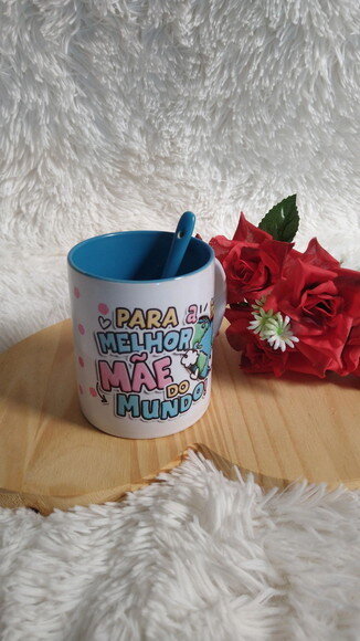 Caneca de Cerâmica com Colher