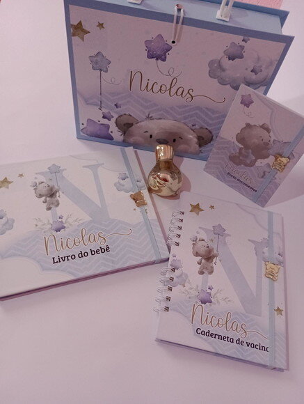 Kit Livro do Bebe Caderneta de Vacina Porta Documento +caixa