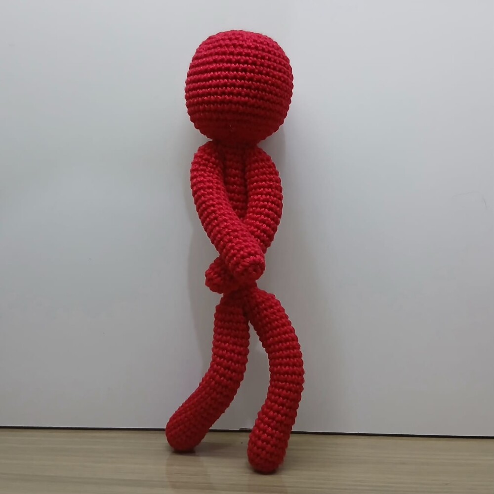 Boneco Homem Palito Amigurumi Articulado Stickman Crochê