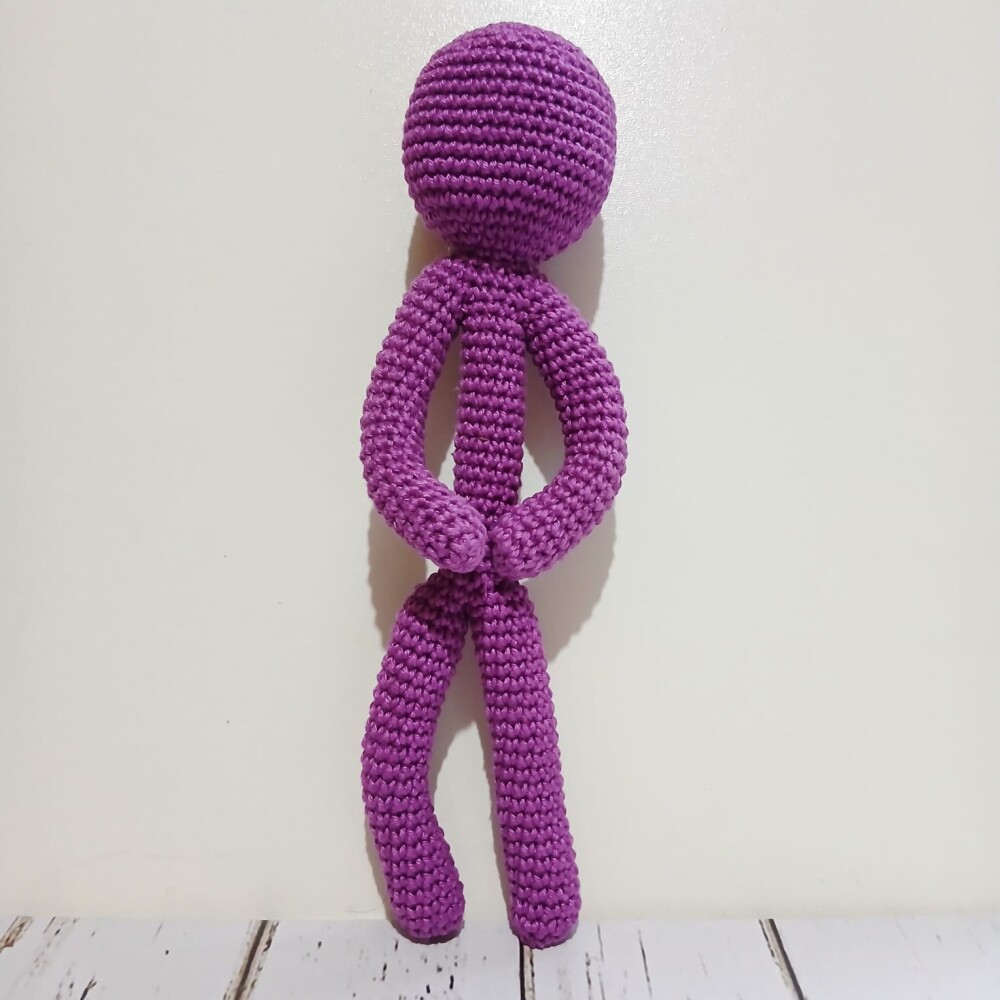 Boneco Homem Palito Amigurumi Crochê Articulado Stickman