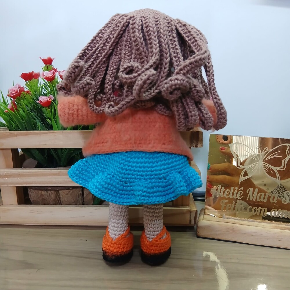 Boneca Raposinha Crochê Amigurumi