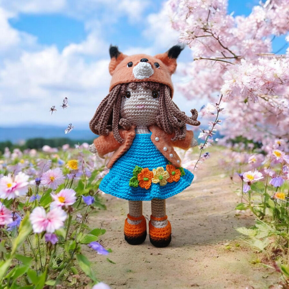 Boneca Raposinha Crochê Amigurumi