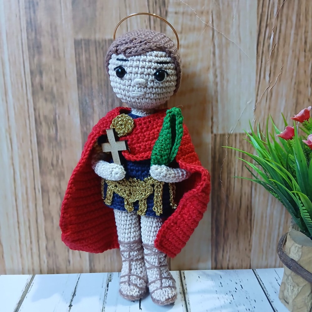 Santo Expedito Amigurumi 23cm - Pronta Entrega