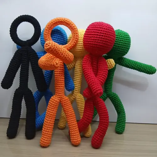 Boneco Homem Palito Amigurumi Articulado Stickman Crochê