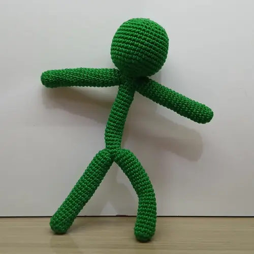 Boneco Homem Palito Amigurumi Articulado Stickman Crochê