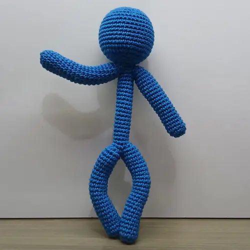 Boneco Homem Palito Amigurumi Articulado Stickman Crochê