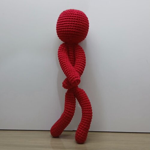 Boneco Homem Palito Amigurumi Articulado Stickman Crochê