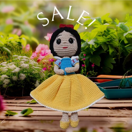 Boneca Bianca de Neve em Amigurumi – Clássico Conto de fadas