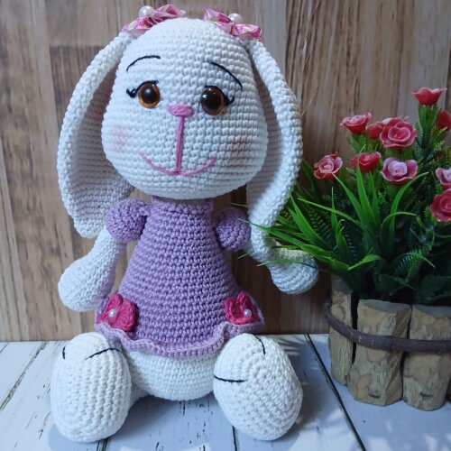 Coelha Dete Amigurumi 30cm – Pronta Entrega