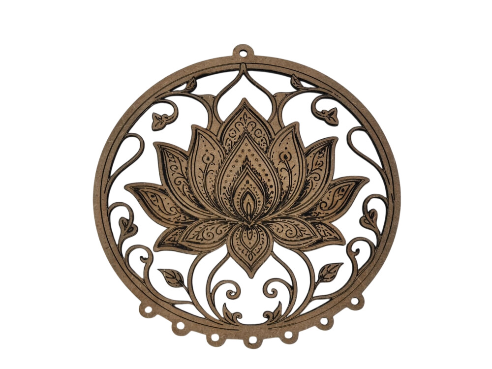 Base Filtro dos Sonhos Flor de Lótus MDF 3mm Vazado