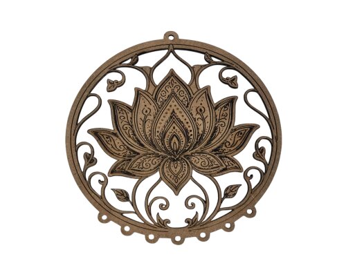 Base Filtro dos Sonhos Flor de Lótus MDF 3mm Vazado
