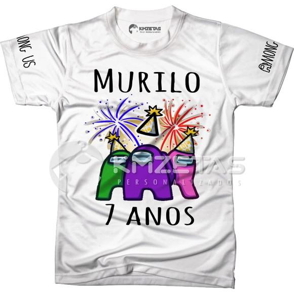 Blusa Among Us Aniversario Infantil Adulto Personalizada
