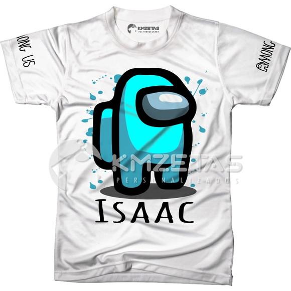 Blusa Among Us Ciano Infantil Adulto Personalizada