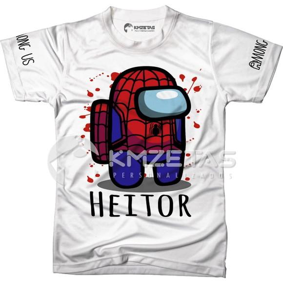 Blusa Among Us Homem Aranha Infantil Adulto Personalizada