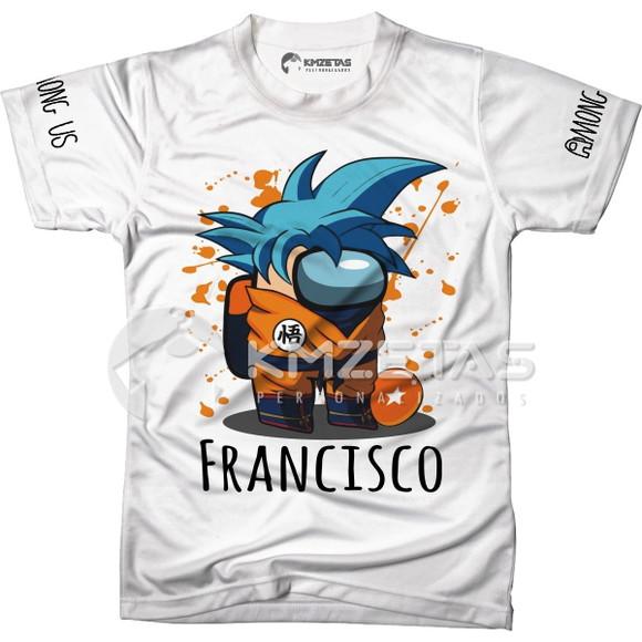 Blusa Among Us Goku Dragon Ball Infantil Personalizada