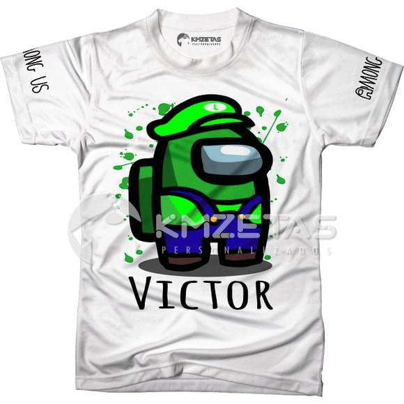 Blusa Among Us Luigi Infantil Adulto Personalizada