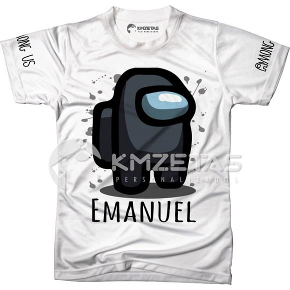 Blusa Among Us Preto Infantil Adulto Personalizada
